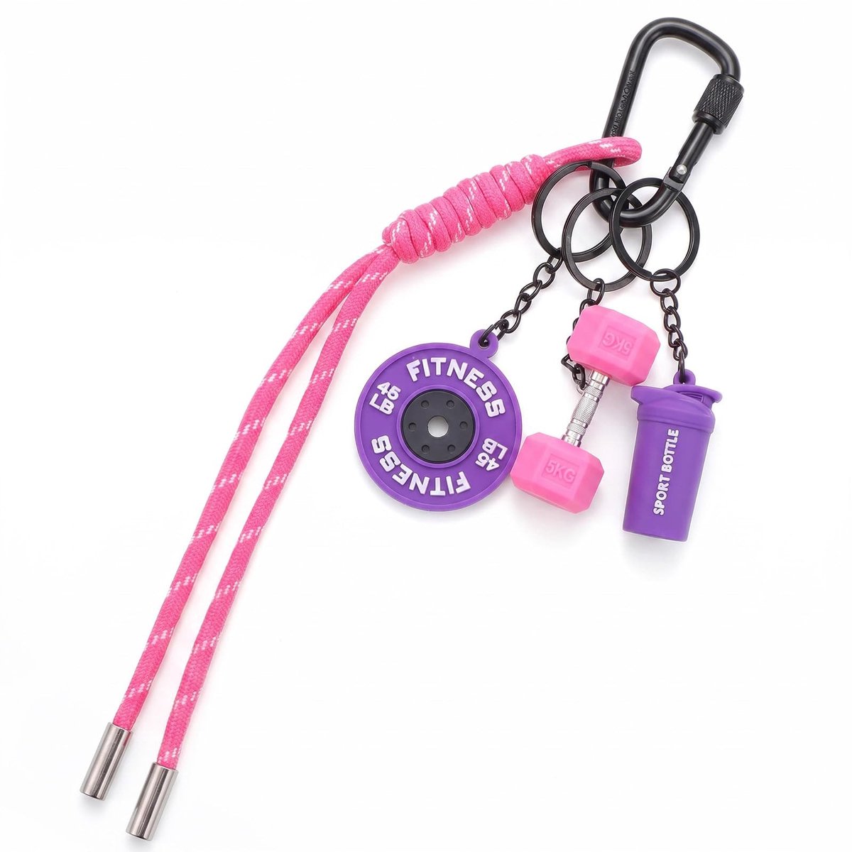 SolidKeus - Gym Sleutelhanger met Halter en Charms voor Sportliefhebbers