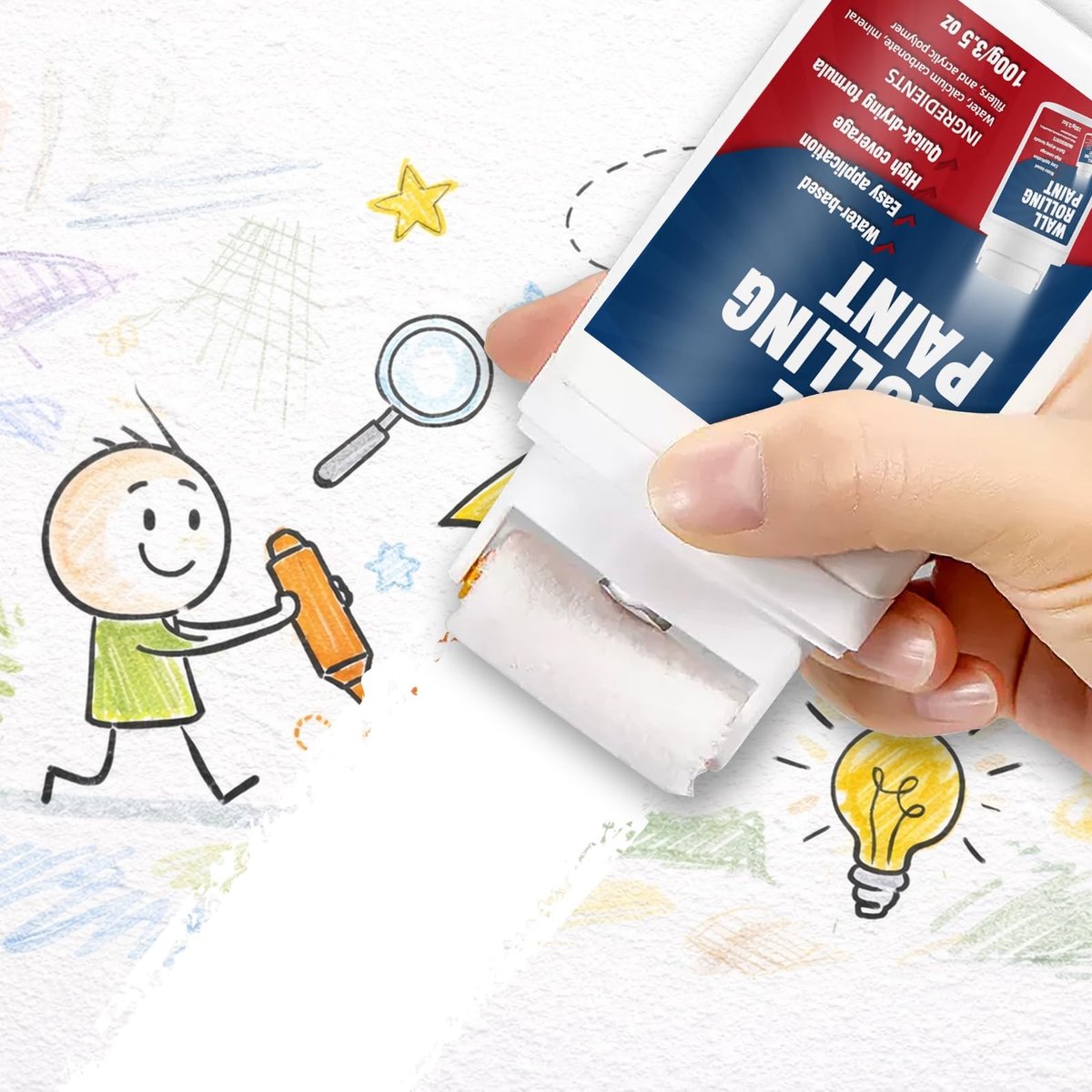 SolidKeus - Mini Verfroller voor Binnenmuren met Drupvrije Technologie