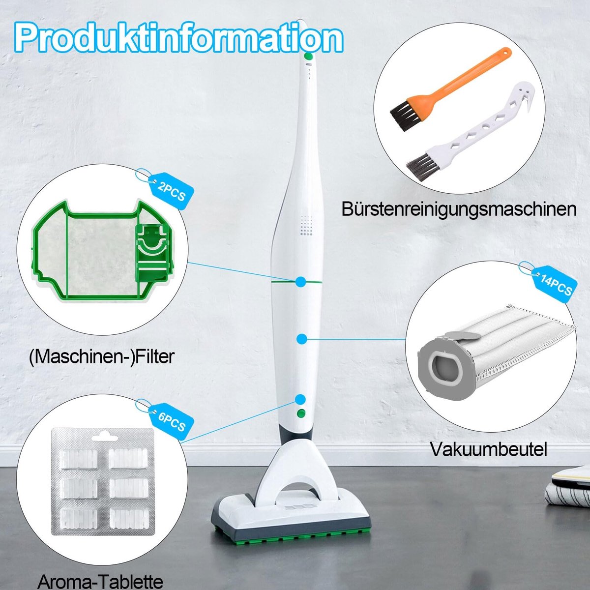 SolidKeus - Set van 14 Stofzuigerzakken met 2 Filters voor Kobold Modellen