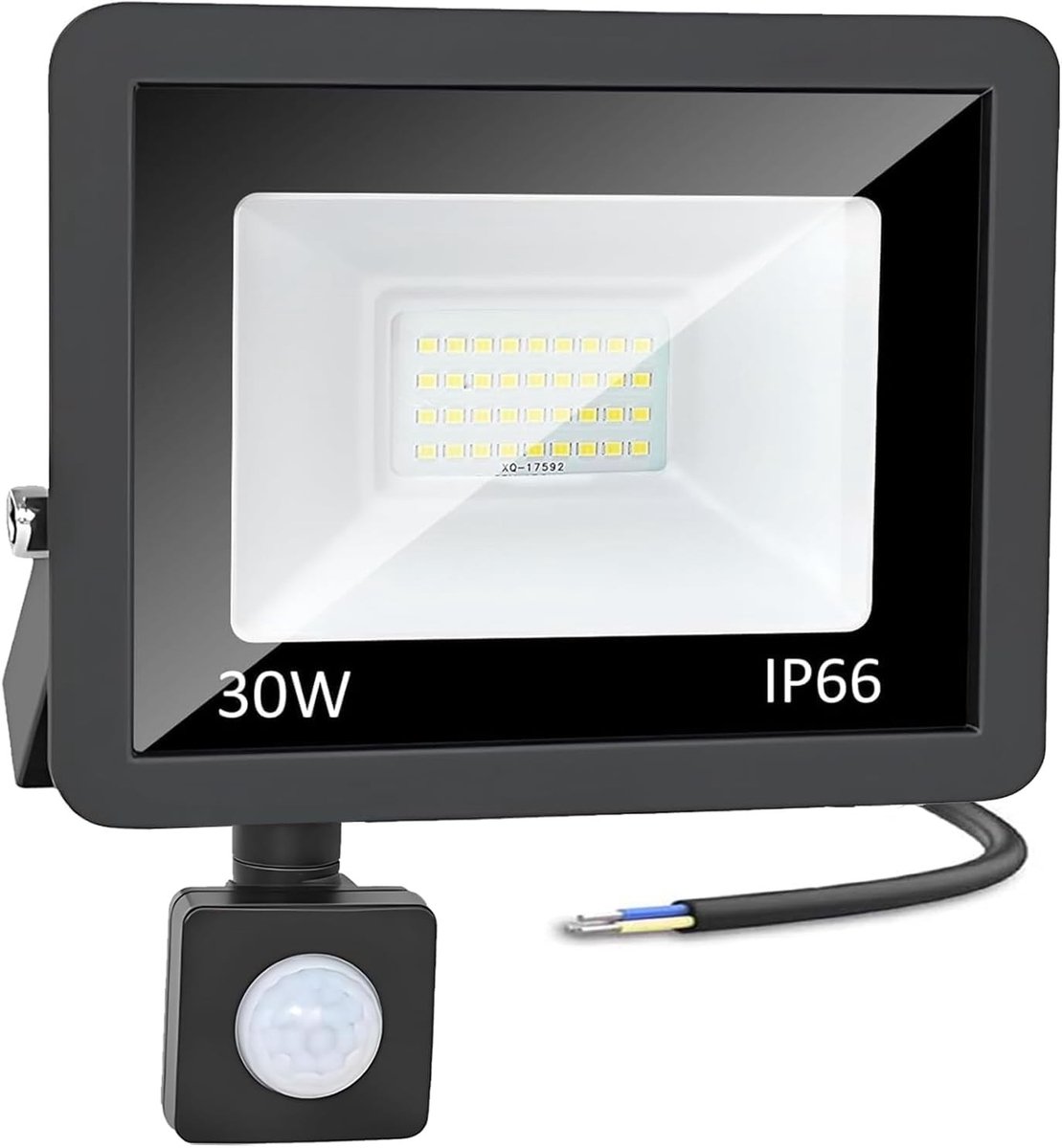 LED Spot voor Buiten - Koudwit - 30W - IP66 Waterdichte Schijnwerper met Bewegingsmelder - Voor Tuin en Garage