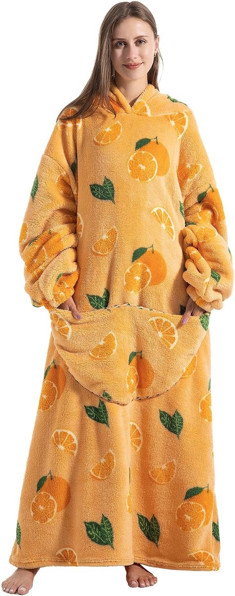 Lange deken hoodie voor dames, volwassen en mannen. Oversized fleece behaaglijke capuchon. Draagbare deken sweatshirt voor tieners en dames