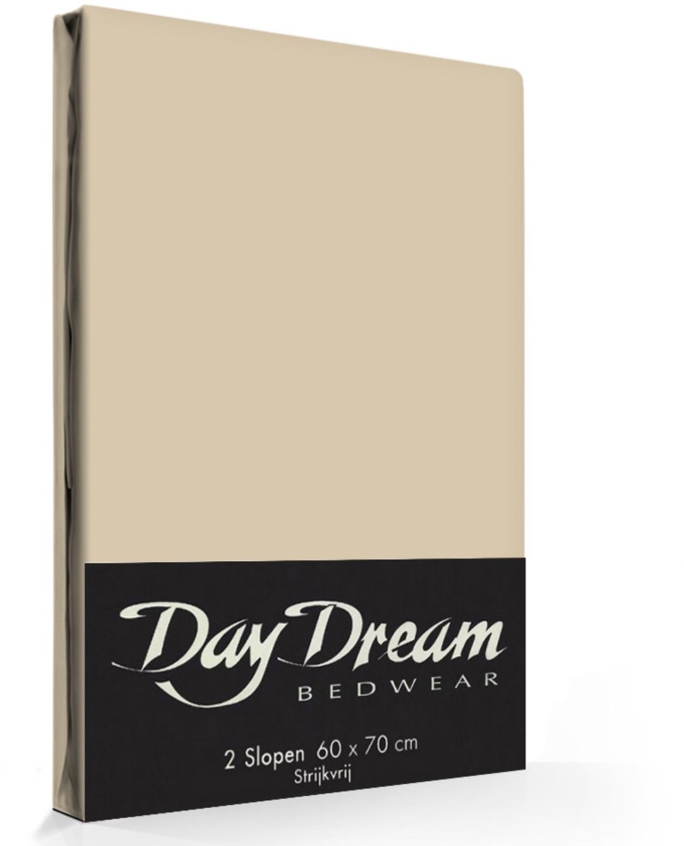 Day Dream slopen - strijkvrij - katoen - set van 2 - 60 x 70 - Zand