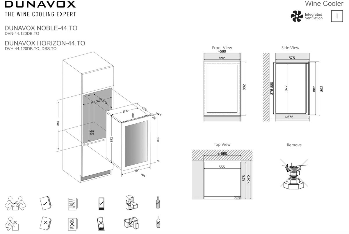 Dunavox Horizon-44.TO Wijnkoelkast DVH-44.120DB.TO 2 Zones – foto 4