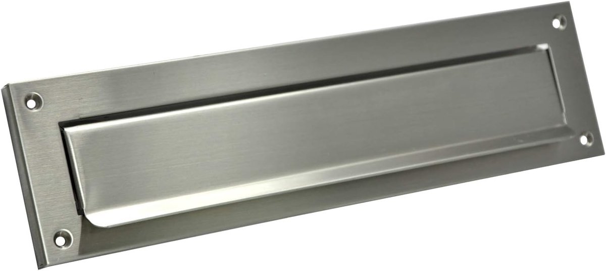 Briefinworp Briefklep 100% Roestvrijstaal 310x80 Muurdoorvoer C4 (Roestvrijstaal 310x80)