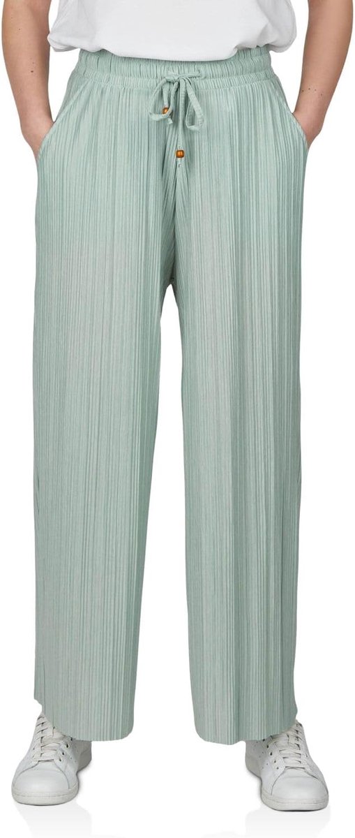 Palazzo Zomerbroek voor dames, 3/4-culotte DFBrenda, hoge taille, wijde pijpen, stoffen broek, enkellang, elastische taille, zakken, effen, zwart, groen, beige, blauw, S, M, L, XL, XXL