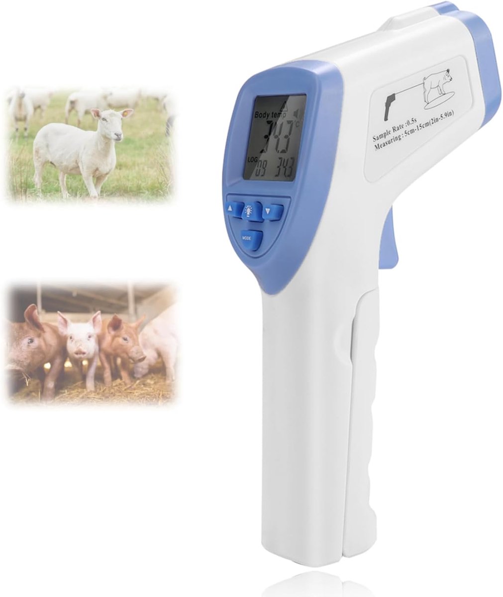 Huisdierthermometer met Geleide Sonde - Infrarood Thermometer voor Hond, Kat, Paard, Schaap en Varken - Hoge Nauwkeurigheid Veterinaire Thermometer voor Dieren en Baby's