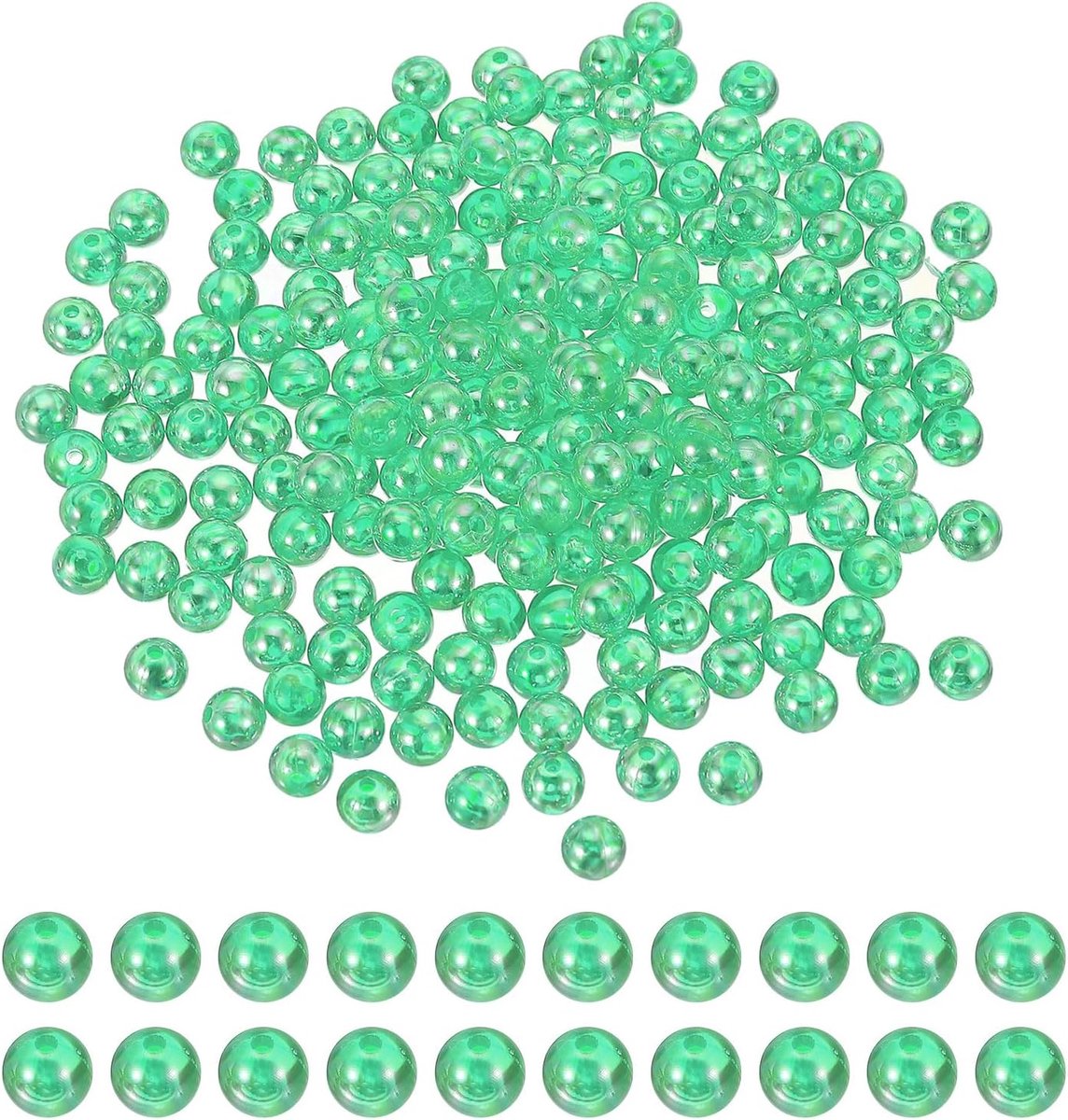 8 mm viskralen, 200 stuks acryl holografische kralen rond visaas eieren rig kraal visgerei kunstaas accessoire voor visserijtuigen aas, donkergroen