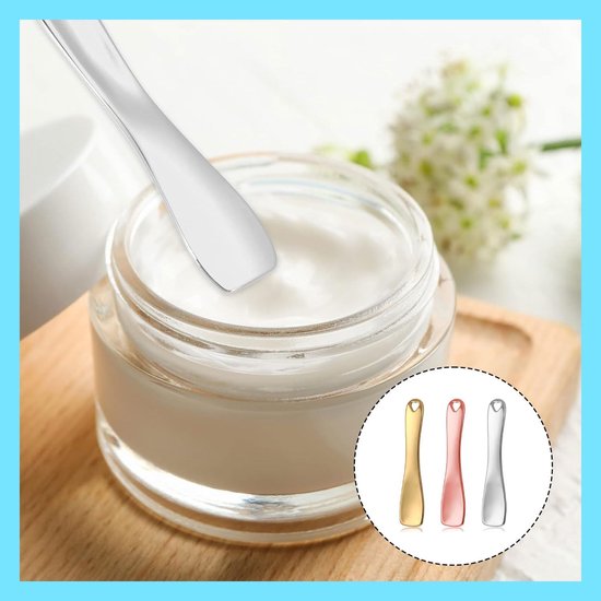 Spatels, 3 stuks, draagbaar, van legering, maskerapplicator en cosmetische spatel voor crème, make-upgereedschap, herbruikbaar, voor lotion, mengen — afbeelding 4