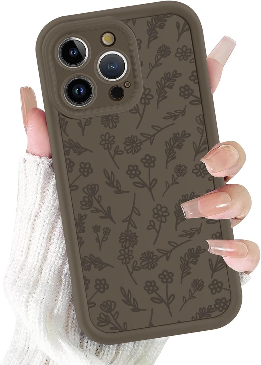Beschermhoes voor iPhone 16 Pro Max met esthetisch bloemenmotief, schattig meisjes en dames ontwerp, zachte dunne siliconen TPU schokbestendige beschermhoes voor iPhone 16 Pro Max 6,9 inch