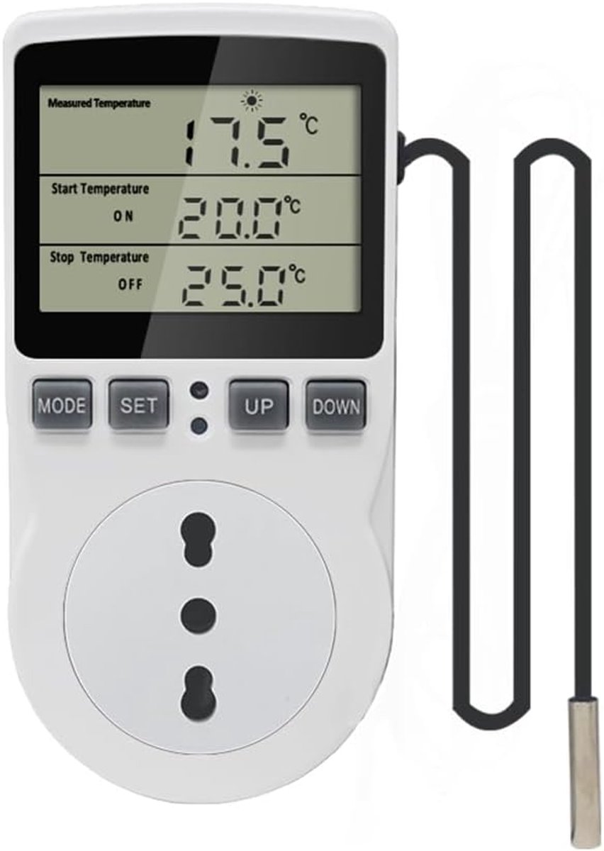 Digitale thermostaat stopcontact temperatuurregelaar met sensor