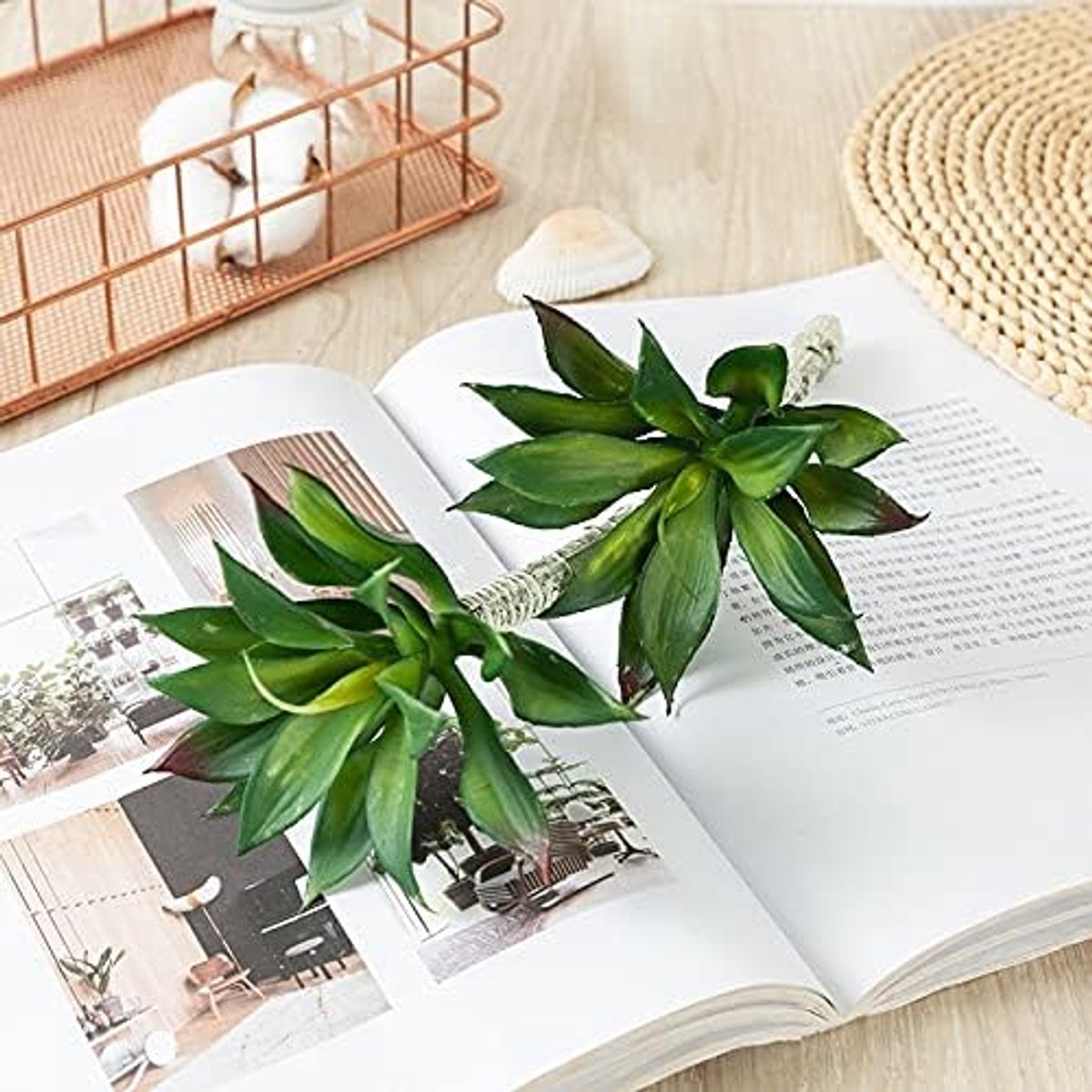 36 cm 3 hoofden tropische kunstmatige planten tak nep bamboeboom bladeren plastic palm gebladerte vliegtuig gras for kamer party decor Kunstplant (Color : 30cm D)