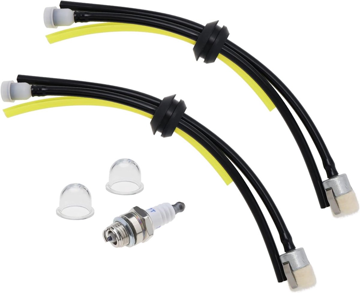 With 5Pcs Fuel Line Filter Primer Bulb Spark Plug Kit Compatible with Echo SRM210 SRM225 GT200 GT225 GT225i GT225L Lawn Mower Replacement Part