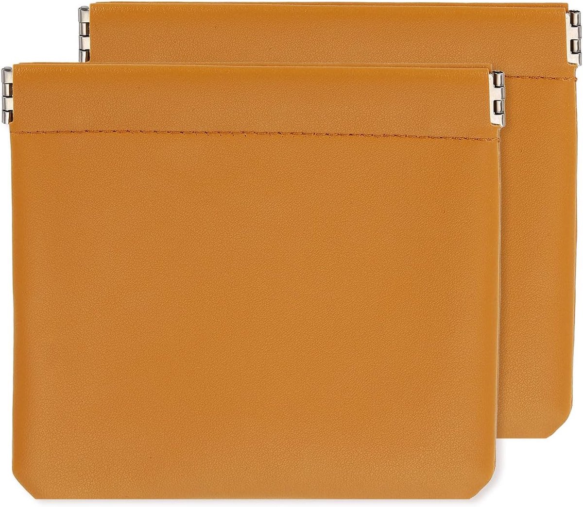 2 stuks wisseltassen voor dames, leren organizer, mini-opbergtas, draagbaar, voor make-up, bruin (12,7 x 12,5 cm)