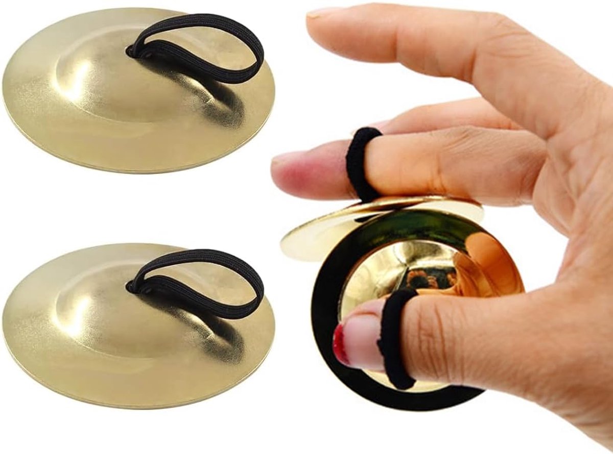 1 paar Zills vingerkaneel van messing hand-slaginstrument voor buikdans, yoga, spirituele meditatie