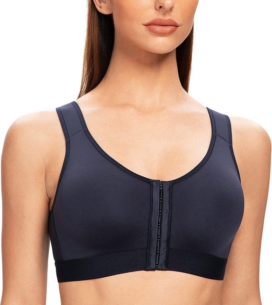 Vrouwen Volledige Dekking Front Bevestiging Draadloze Comfort Niet Gewatteerde Houding BH — afbeelding 5