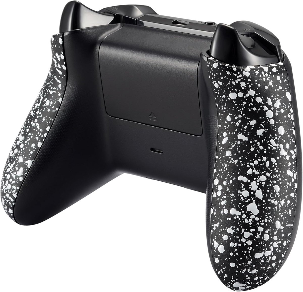 EXtremeRate Getextureerde Wit Achter Panelen, Comfortabele Antislip Zijrails, 3D Spattende Handgrepen, Vervangende Onderdelen voor Gameverbetering voor Xbox One X S Controller