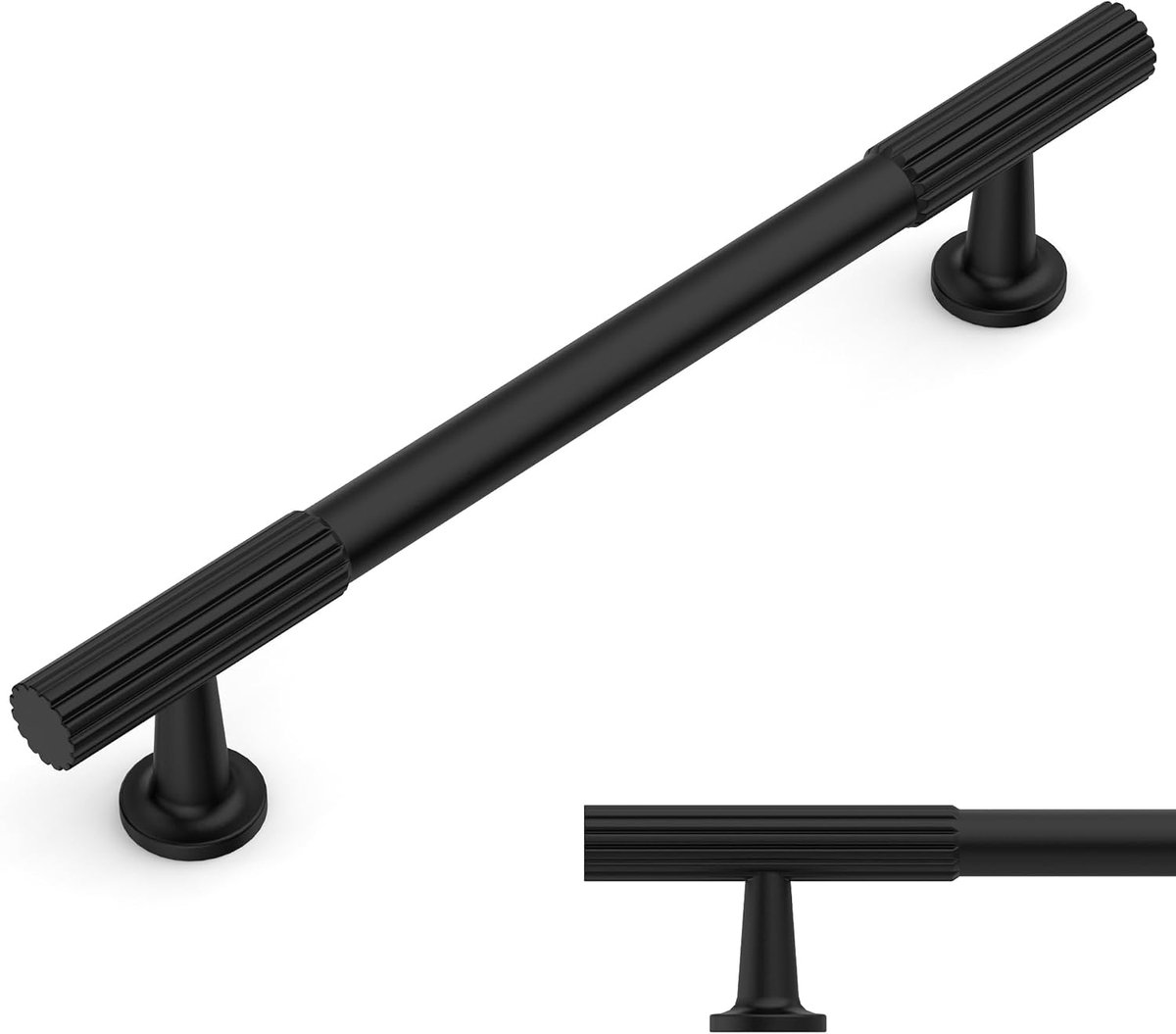 UK0082 - Set van 10 meubelgrepen - In zinklegering - Voor keukenkastjes en kasten - 128 mm - Zwart