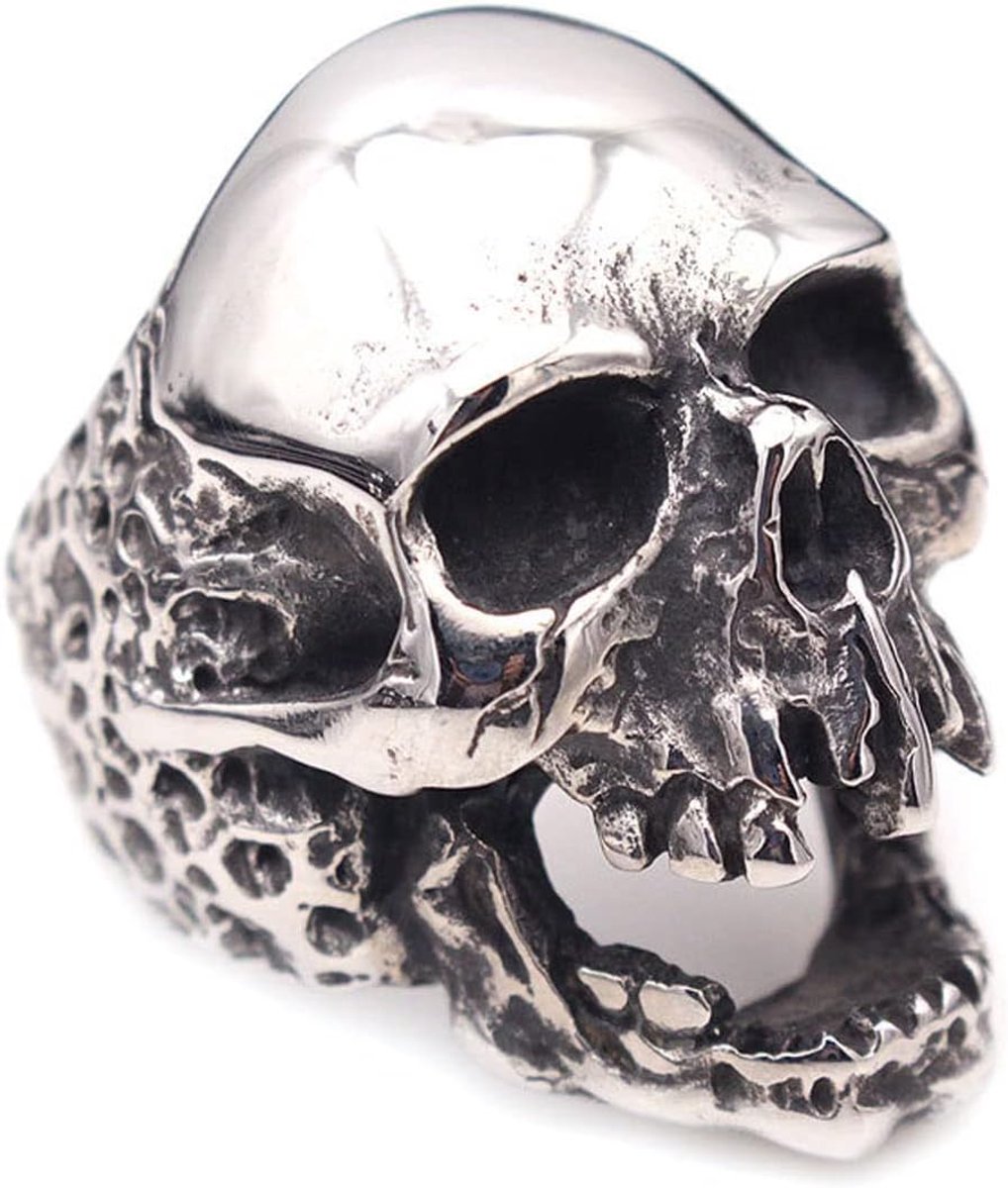 Schedel roestvrij staal trendy mannelijke dominante ring retro punk ghost hoofd titanium stalen ring