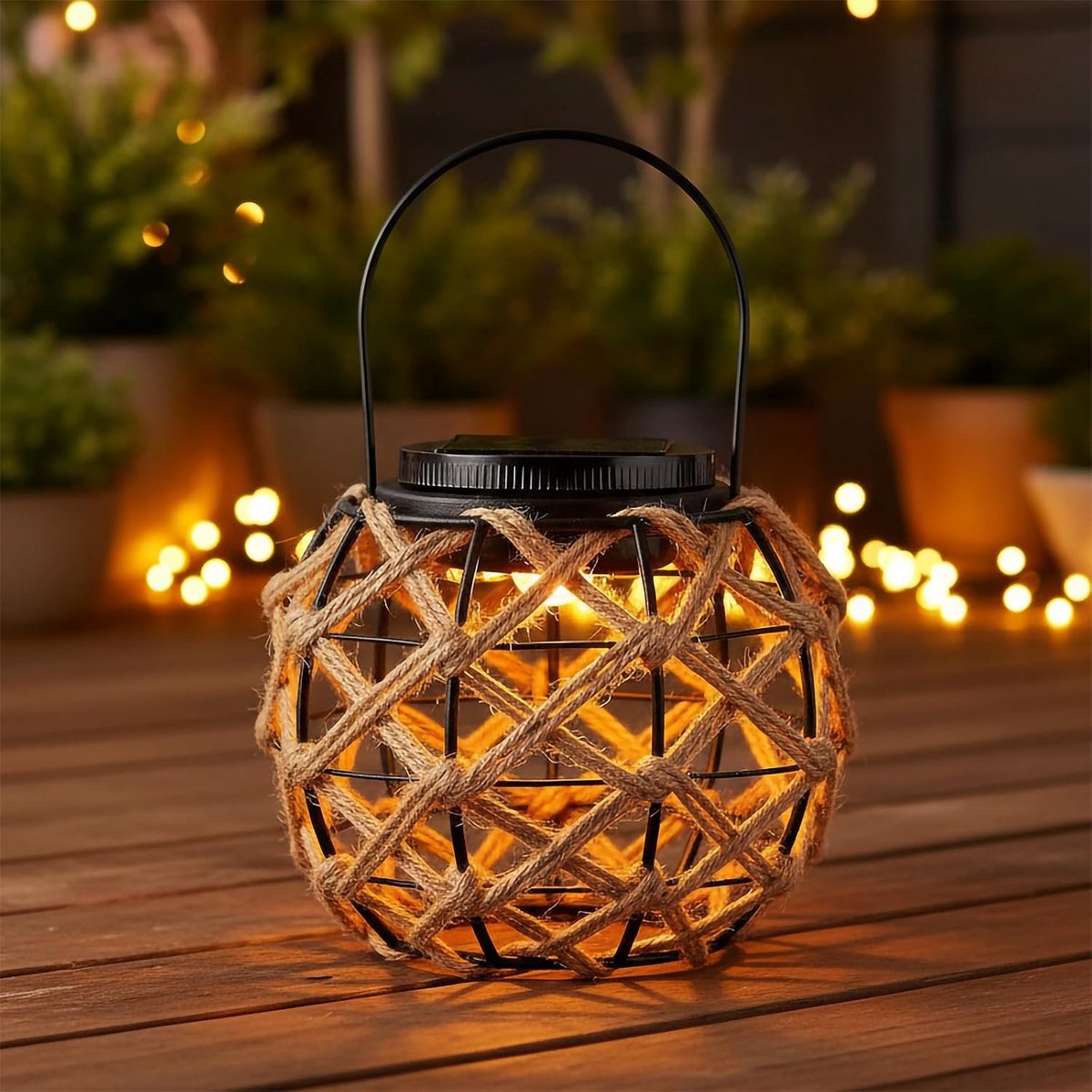 Lantaarns op zonne-energie, IP55 waterdichte outdoor hanglantaarns voor tuin met wit-warm-wit-lichtmodus, handgeweven decoratieve verlichting op zonne-energie voor terras, tuin en veranda