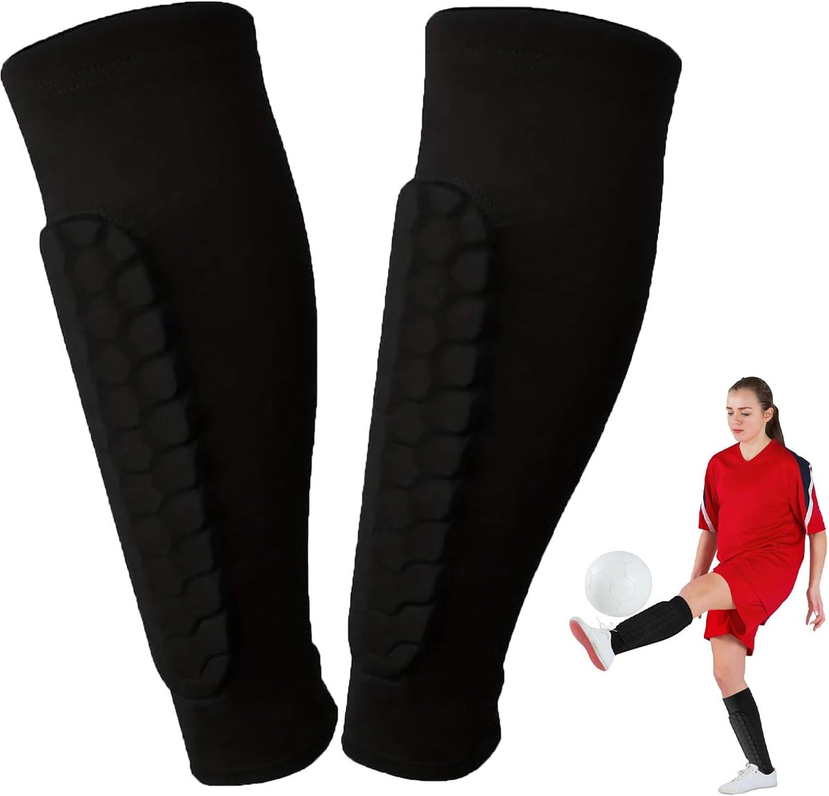 Scheenbeschermers Voetbal, Gel Scheenbeschermers Heren & Dames, Professionele Bescherming Crashproof Scheenbescherming (XL)