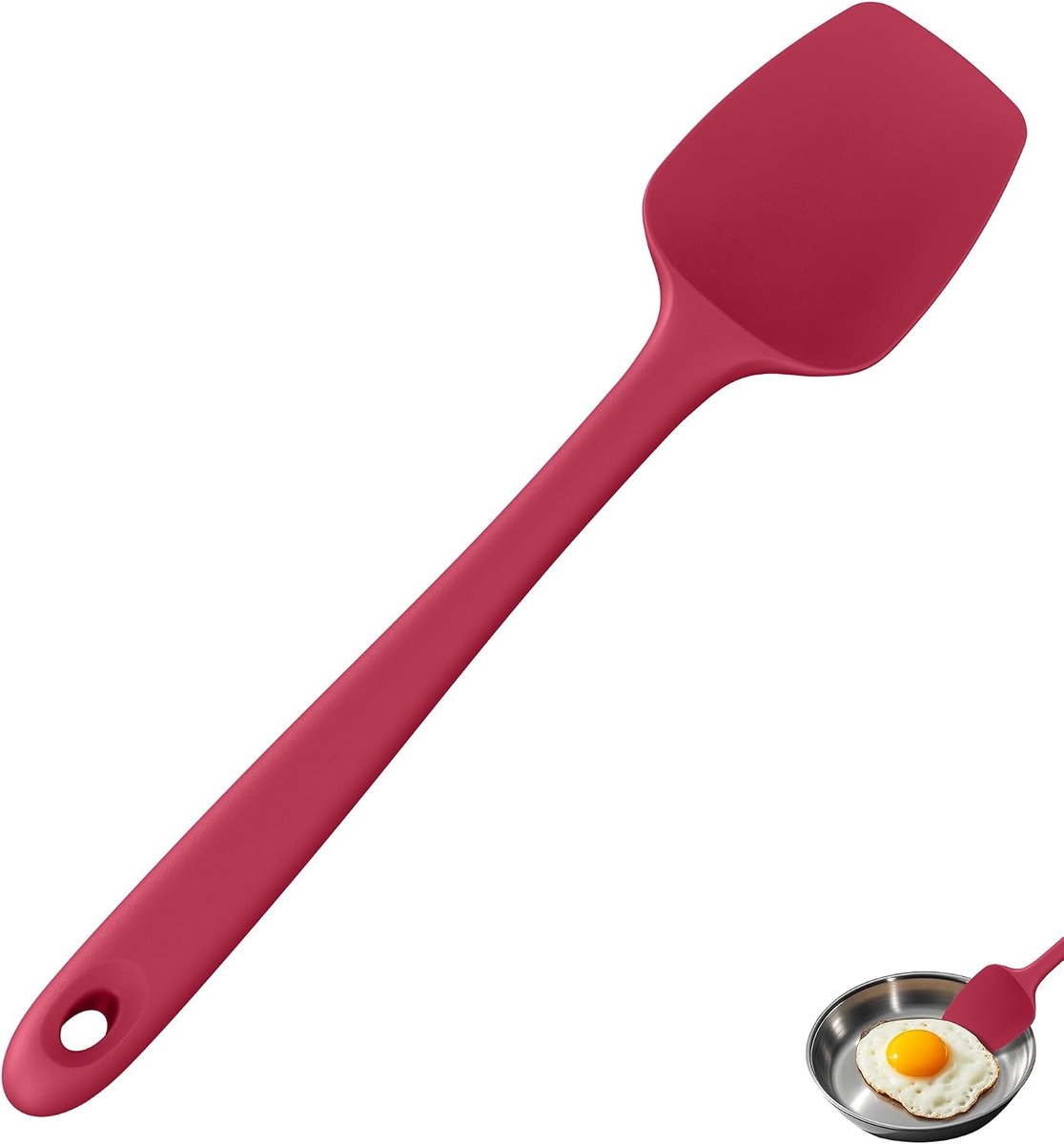 Silicone lepel Spatel 315 ℃ Hoge Hittebestendige (Rood) | 36 cm Flexibele Naadloze Siliconen Spatel, geschikt voor Bakken, Koken, Mengen en Schrapen in Pannen met Antiaanbaklaag