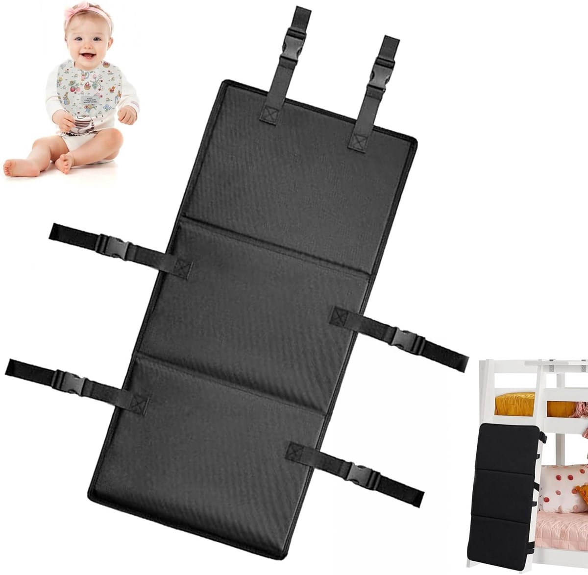 Stapelbed Hoogslaper Ladder Cover: Hoogslaper Ladder Bescherming Oxford Stof Stapelbed Ladder Pad Verstelbaar met Veilige Gesp