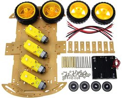 Car Robot, 4wd Smart Robot Car Chassis Kit Goed Richtingsvermogen Flexibel Draaien voor Entertainment