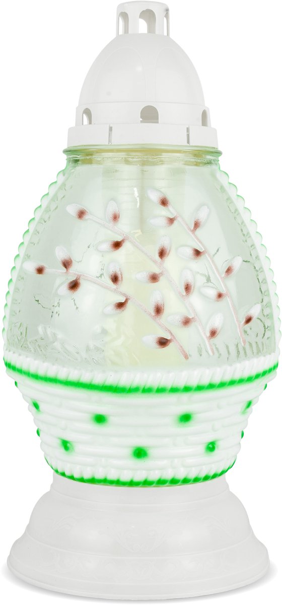 Merkloos Paas Graflicht - Witte Mand, 34 cm, met Vulling