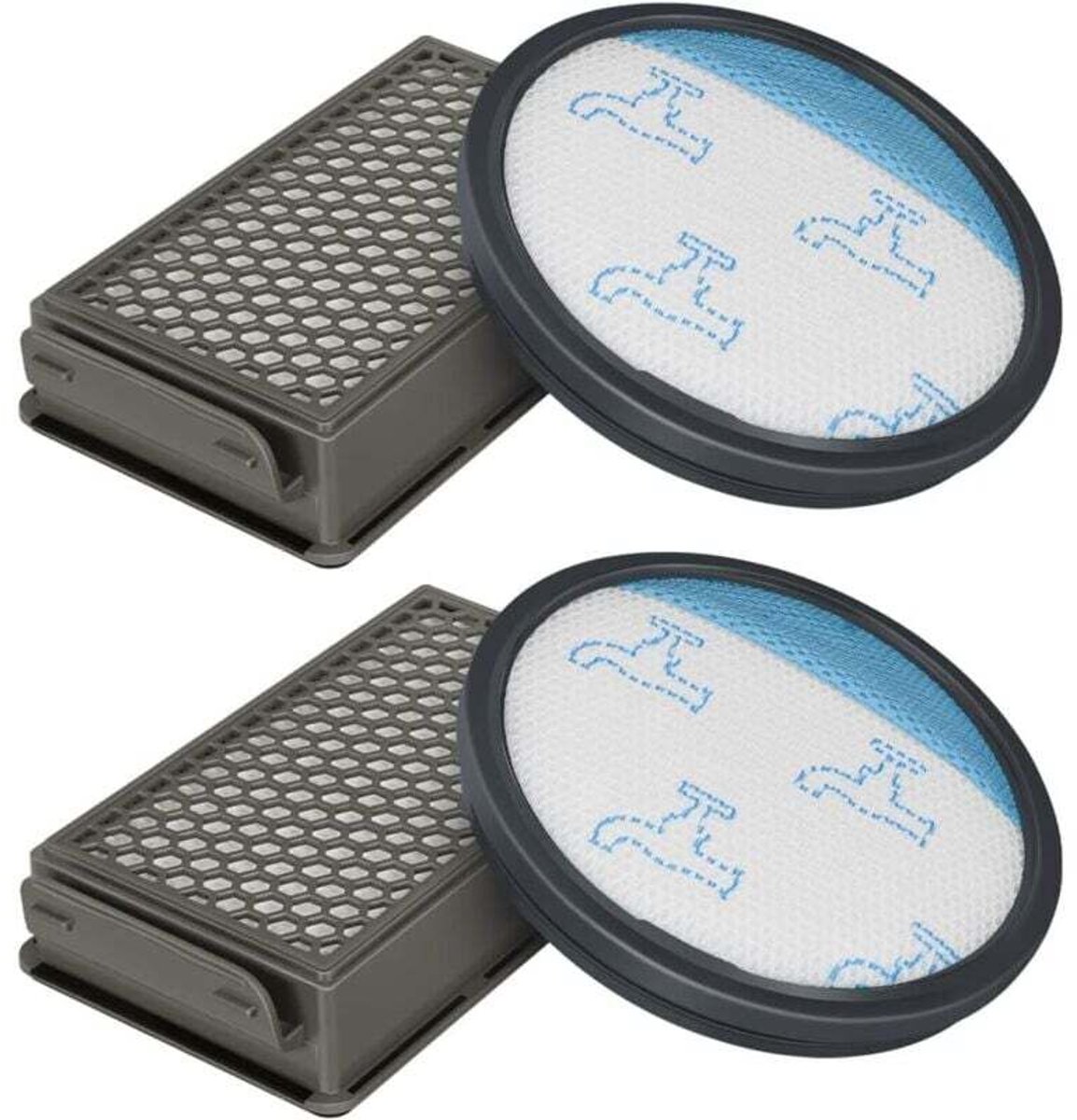 Vervangingsonderdelen voor geschikt voor Rowenta/Moulinex/Tefal Compact Power Cyclonic stofzuigerfilters, ZR005901 filtratiesysteem, 2 stuks.