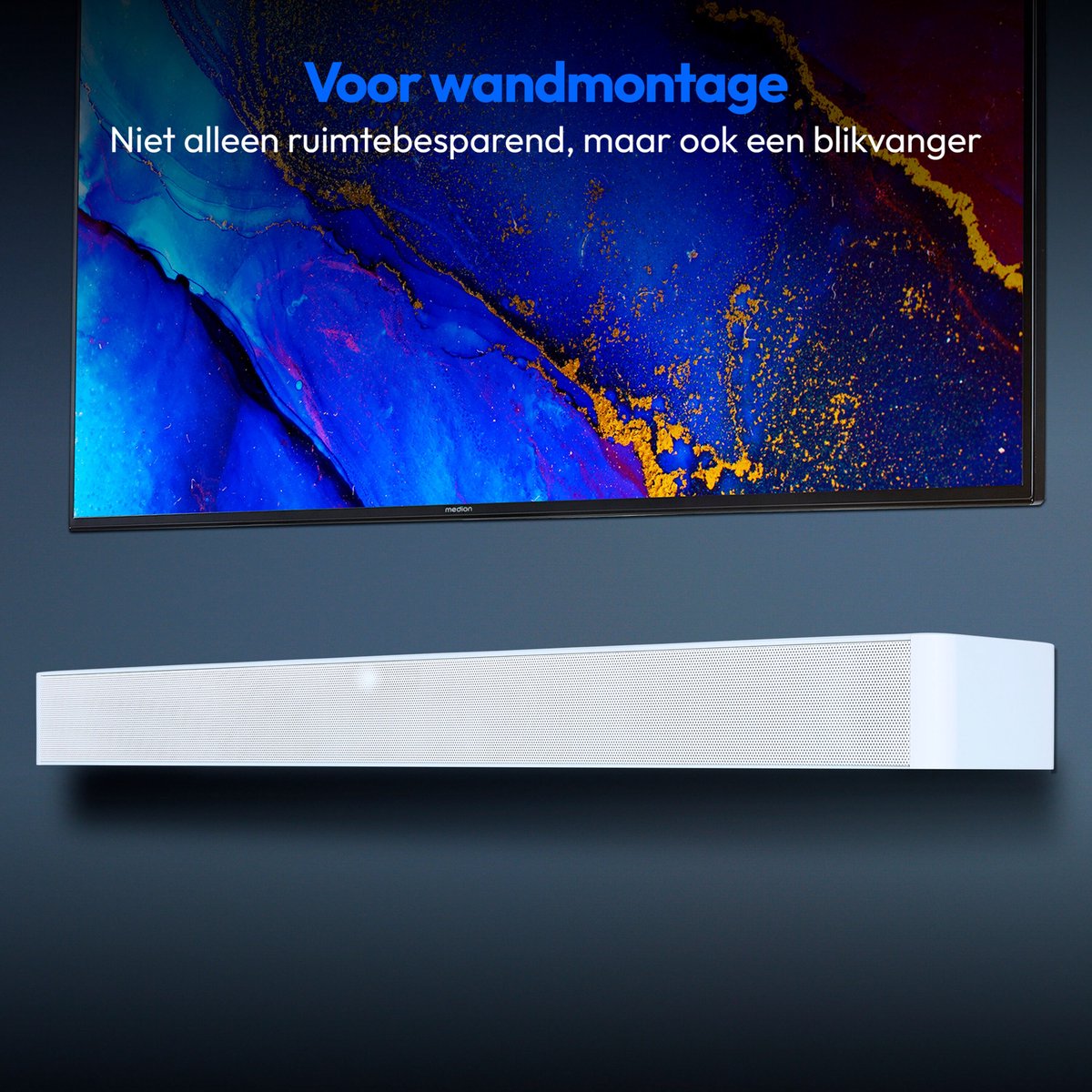 MEDION P61155 2.0 soundbar met Bluetooth (incl. afstandsbediening, touchbediening, HDMI (ARC), AUX, optische ingang, 2 x 30 W RMS) wit thumbnail 3