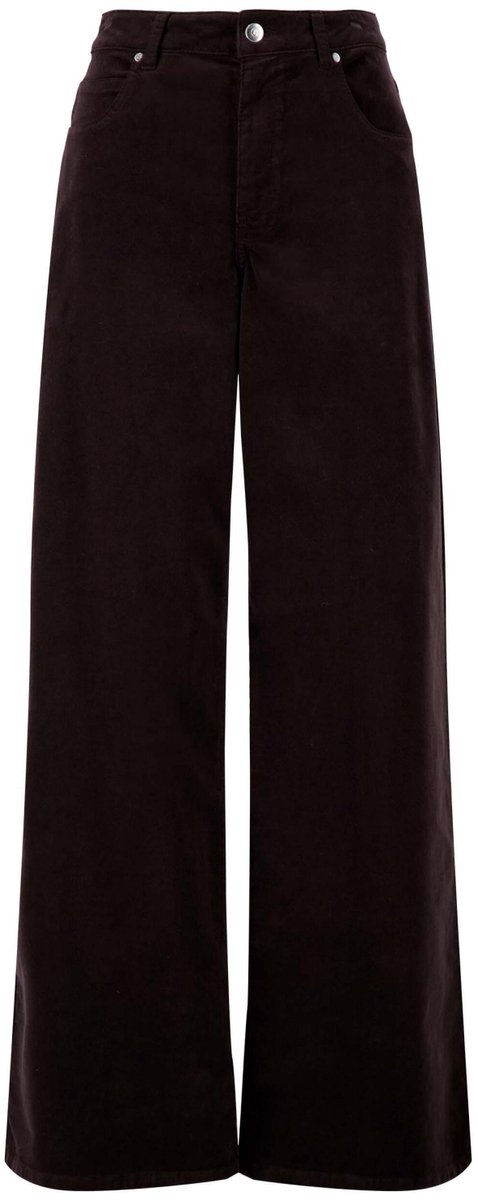 Zusss Broek Corduroy Wide Leg Trousers 0303 0065 1041 Dark Choco Dames Maat - XS