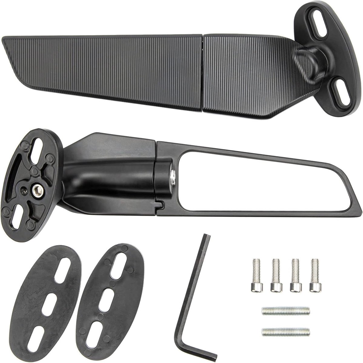 2 stuks achteruitkijkspiegels, vervanging voor Ninja 250 300 400 650 ZX10R ZX6R ZX-636 2019-2022, verstelbare draaibare achteruitkijkspiegel, universeel, ATV, motorfiets, wind, draaibare
