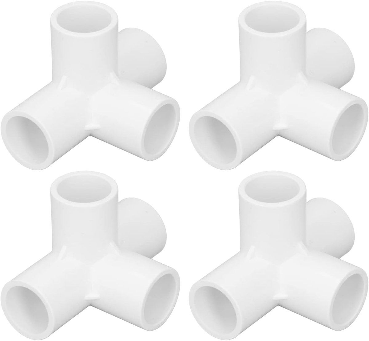 10 Stuks 4-weg PVC-fittingen 25 Mm Pijpconnectoren Pijpfittingen voor Meubelaansluiting (Wit)