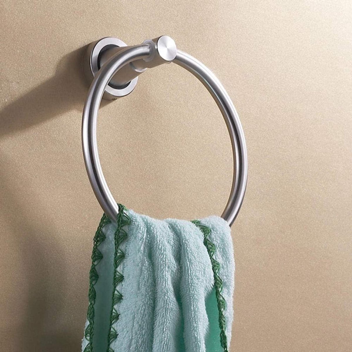 Handdoekhouder Badkamer, European Style Badkamer handdoek Rack, Space Aluminium Handdoekring Geborsteld Handvat Badkamer Ophangring Badkamer Hanger Handdoekrek Plank