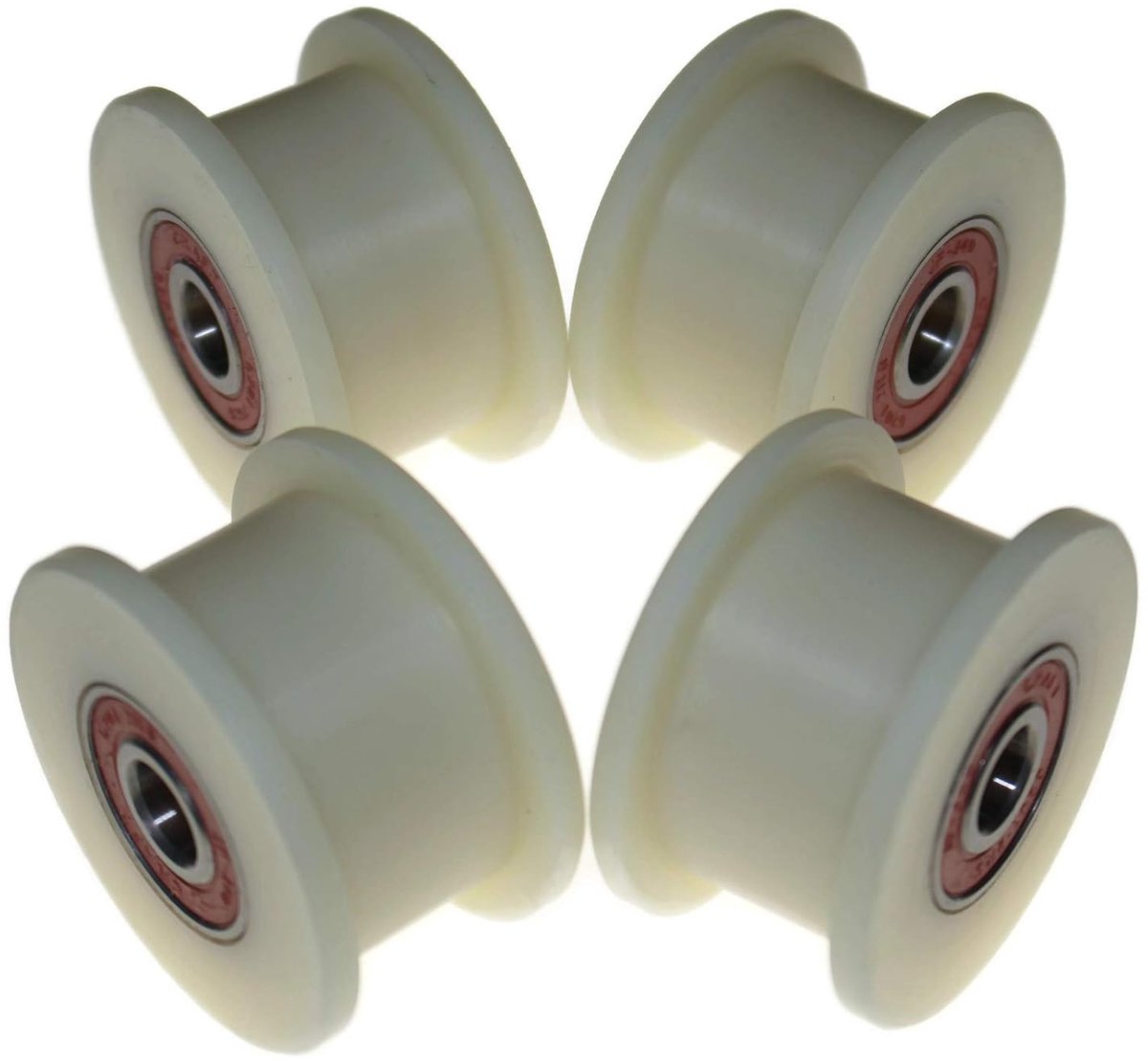 Set van 4 x Nylon Belt Idler 60 mm diameter 25 mm Groove 12 mm lager Precies Bewerkt in de EU (60-25-12)