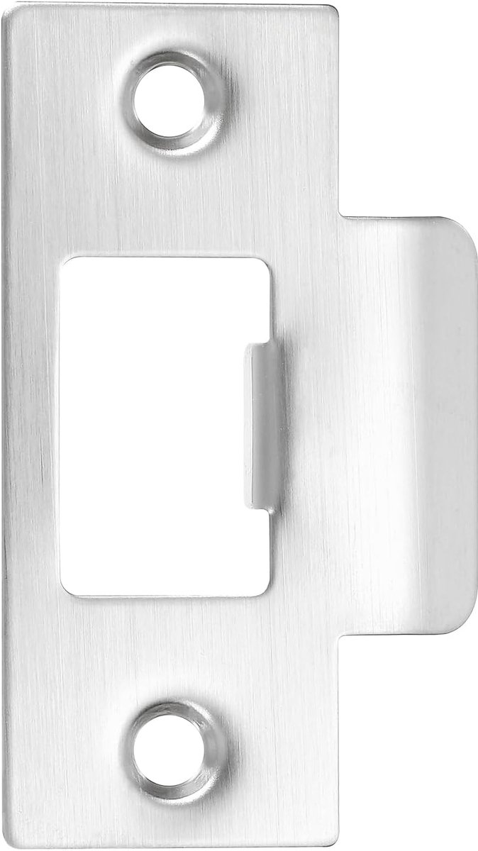 2-3/4 "deurslot slagplaat, 1 stuks roestvrijstalen T-aanslag nachtschoot slagplaat, deur backplate voor interieur buitendeur gebruik (groot gat), zilver