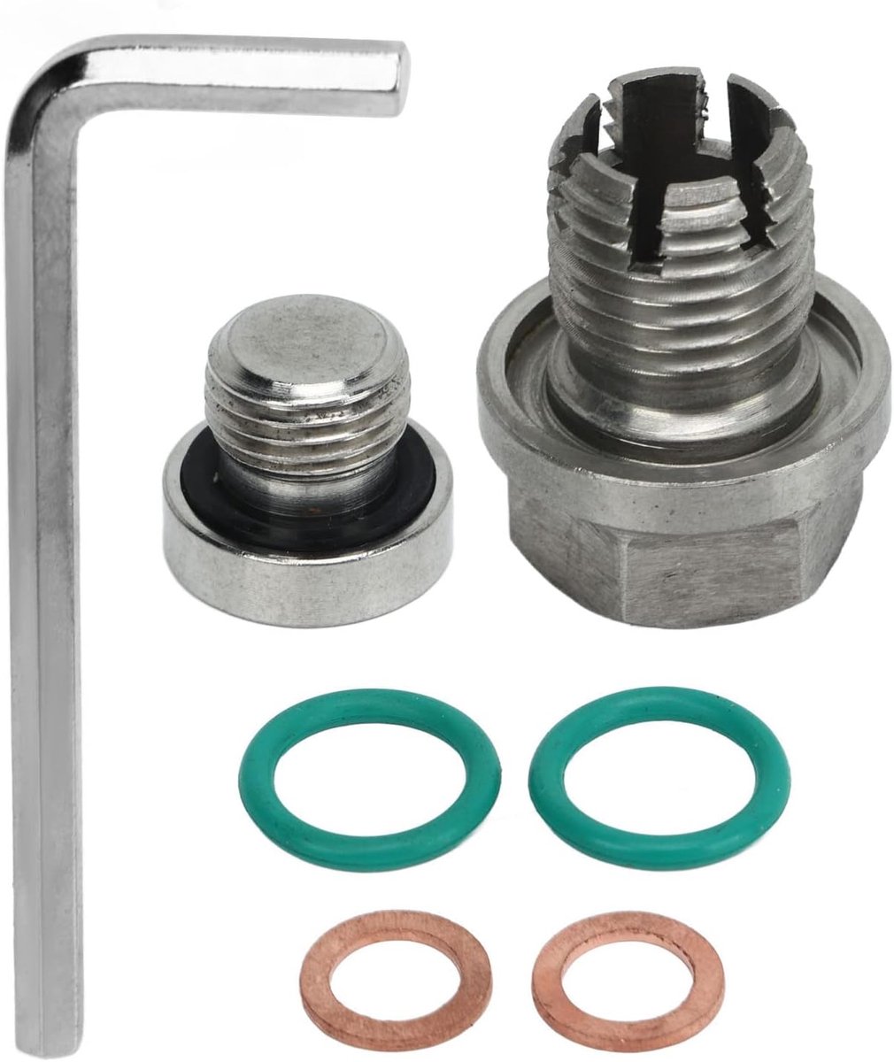 Extra Grote Piggyback-aftapplug Roestvrijstalen Zelftappende Oliepanschroefdraadreparatiesets met Inbussleutel O-ringpakking (M12.1-1.5x15mm)