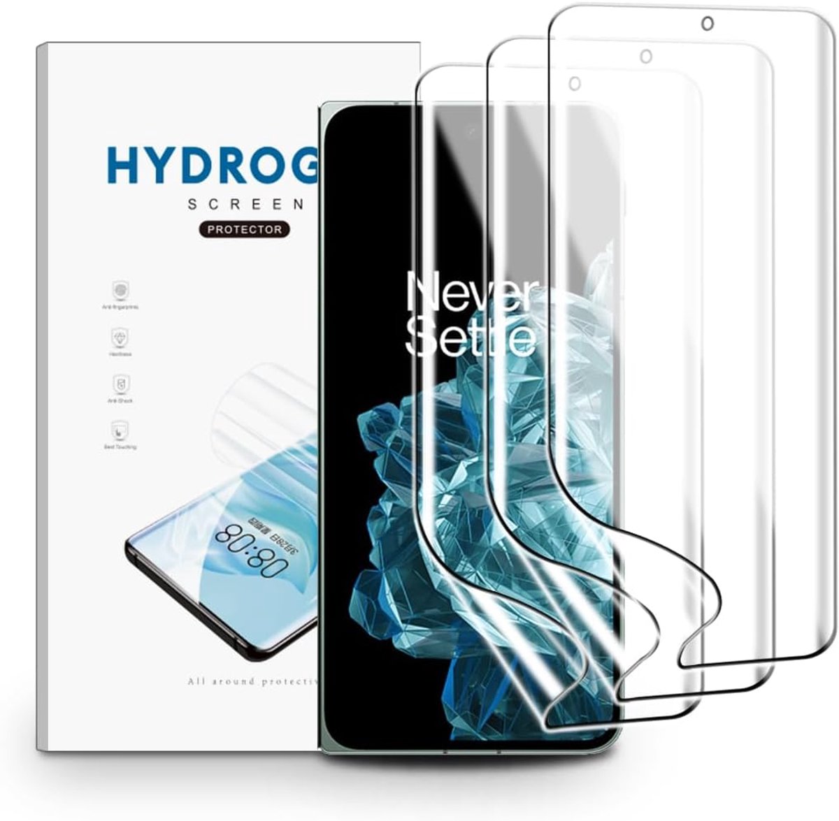Schermprotector voor OnePlus Open, 3 Stuks Schermbeveiliging Ultra Helder, TPU Flexibele Beschermende Zachte Film, Krasvast