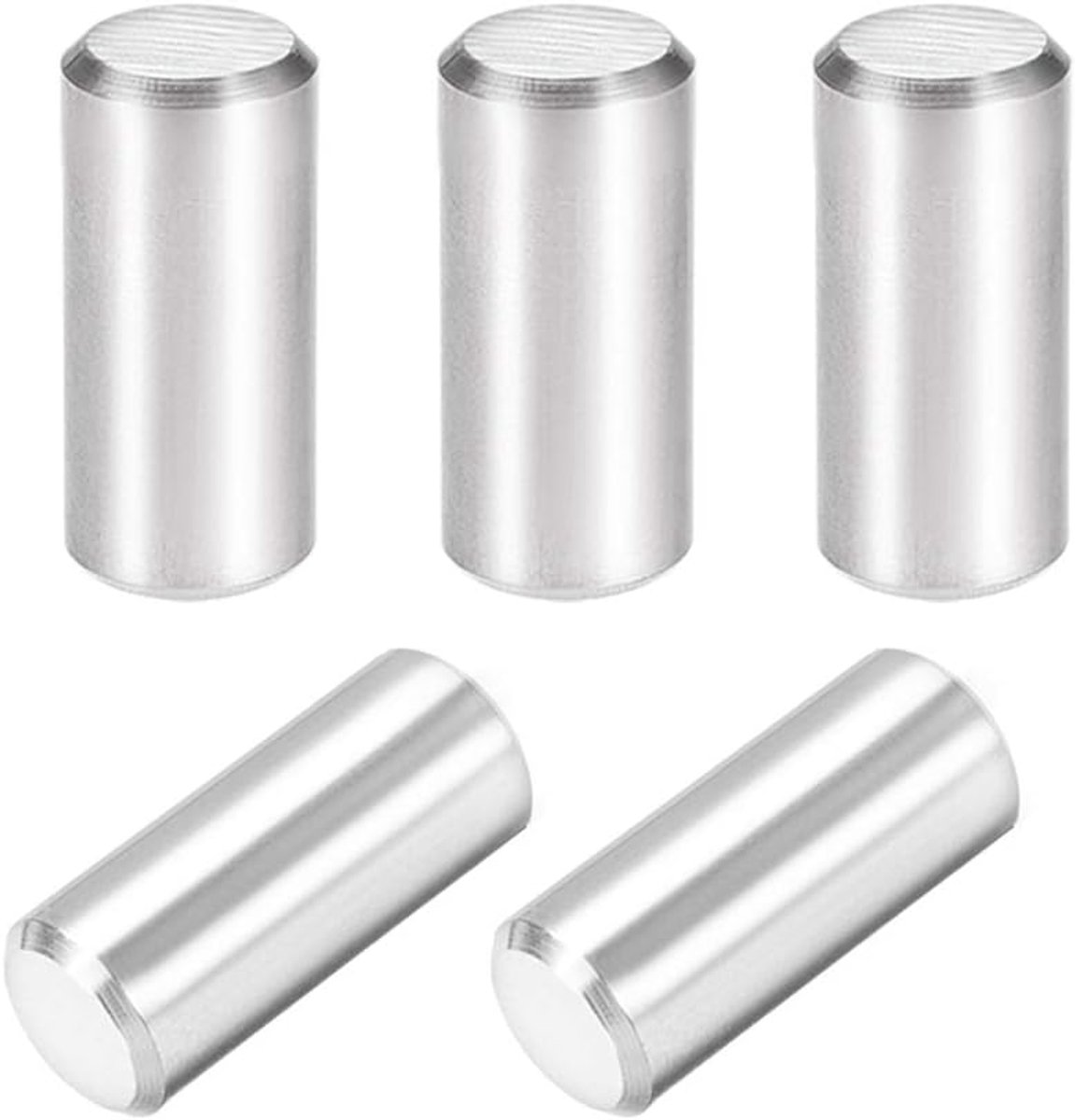 Sourcing map 5 stuks 10 mm x 20 mm paspen 304 roestvrij staal cilindrische planksteunpen bevestigt elementen zilver