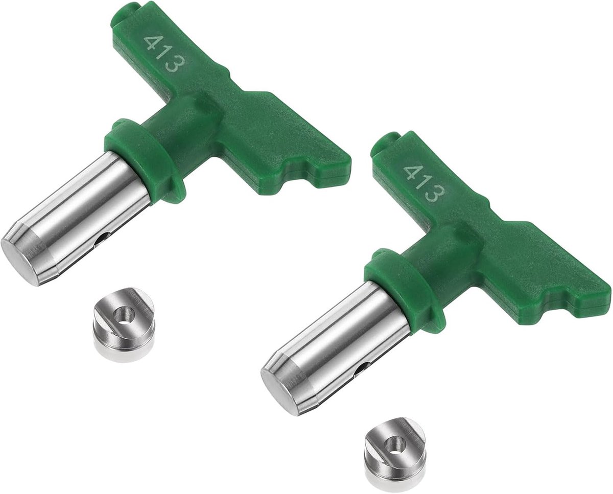 2 stuks omkeerbare sproeikoppen voor luchtloze sproeier, 413 delen, machine, spuitmonden, lakspuit voor huis, tuin, bouw, hekken, groen