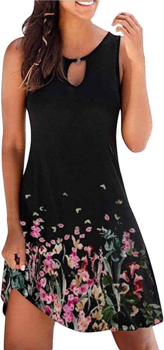 Strandjurk voor dames, strandjurk, mouwloos, bikini, strandjurk, tropische casual strandjurk voor dames, losse bikini met lange mouwen met V-hals, bedekking