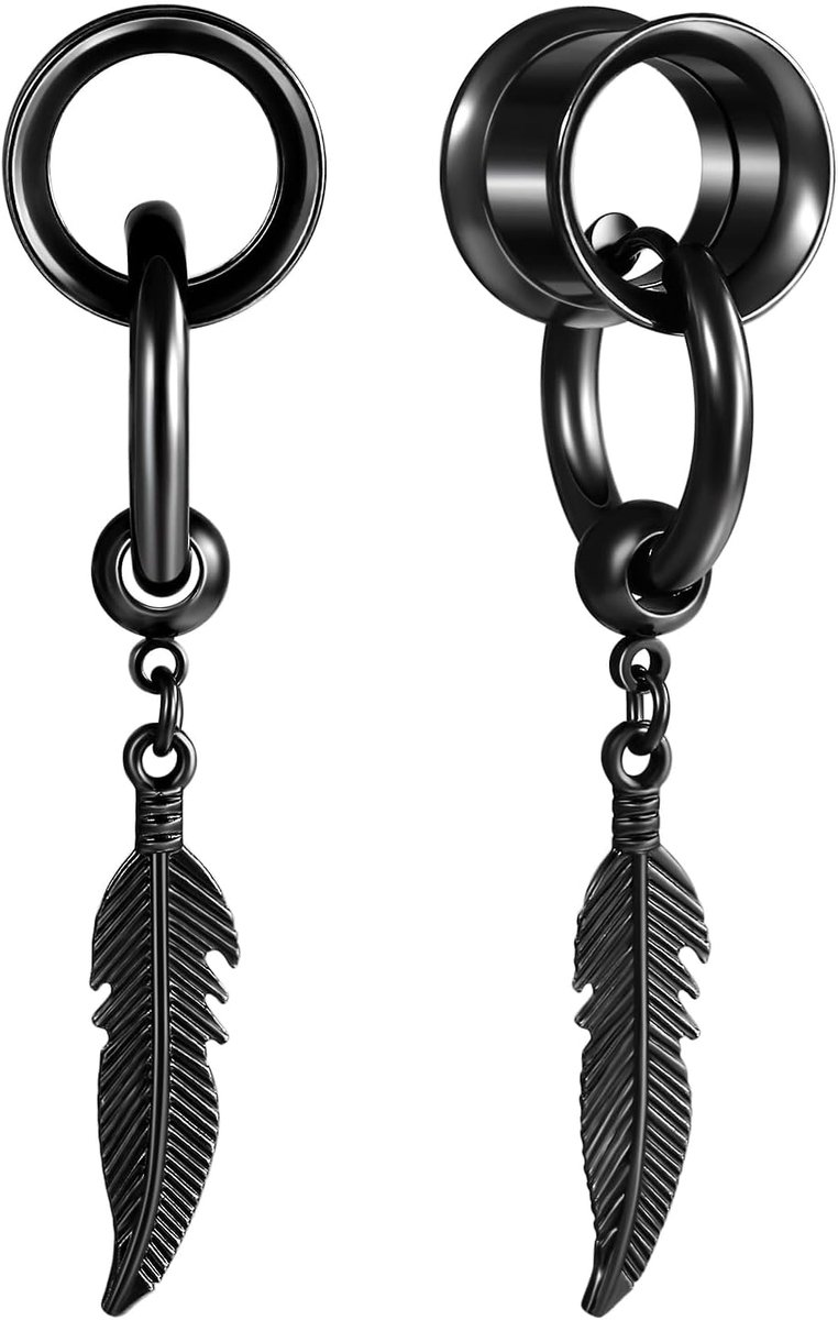 Tunnel hanger double flared tunnel piercing roestvrij staal oor plug uitgerekte expander 6 mm - 20 mm