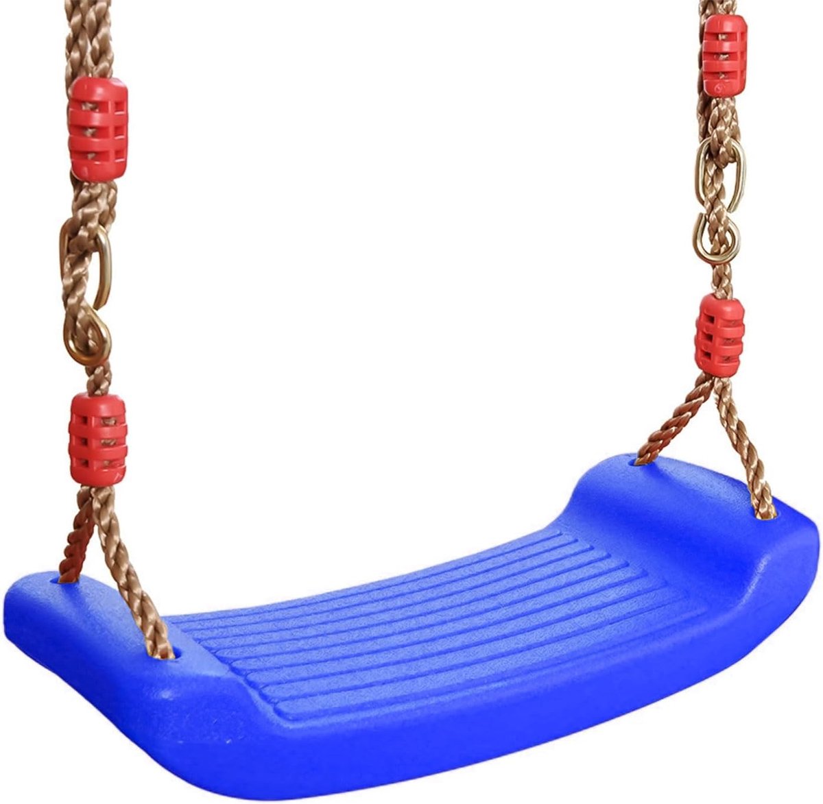 Tuinschommel, kinderschommel, schommelzitje, antislip schommelplank, plankschommel, in hoogte verstelbaar, voor buiten, binnen, tuin, speelplaats, accessoires (blauw)