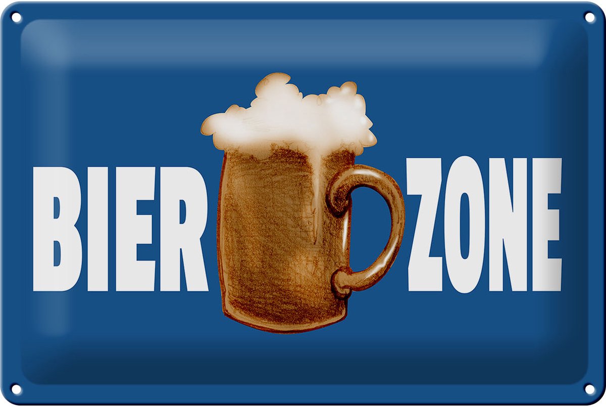 Blechschild Alkohol 30x20cm Bier Zone