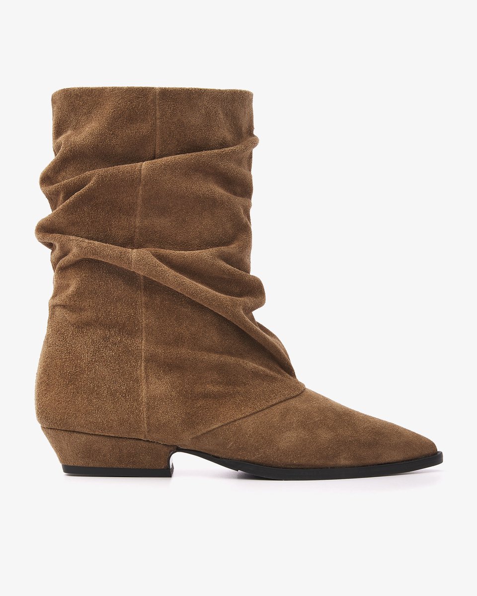 VIA VAI Vive Joan Enkellaarsjes Dames - Suède - Beige - Maat 37