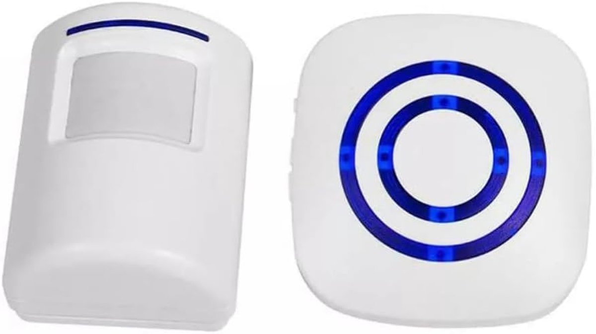 Oprit Alarm Systeem - Bewegingsmelder Deurbel - Bezoekers Melder - Draadloze Plug-in Ontvanger - 100 Meter Bereik - Wit