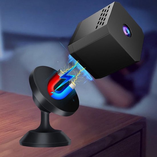 Miniatuur Beveiligingscamera - Draadloze Camera HD - Offline Beveiliging - Bewegingswaarschuwingen Magnetisch - 7.3 x 5.5 x 4 cm - Zwart — afbeelding 4