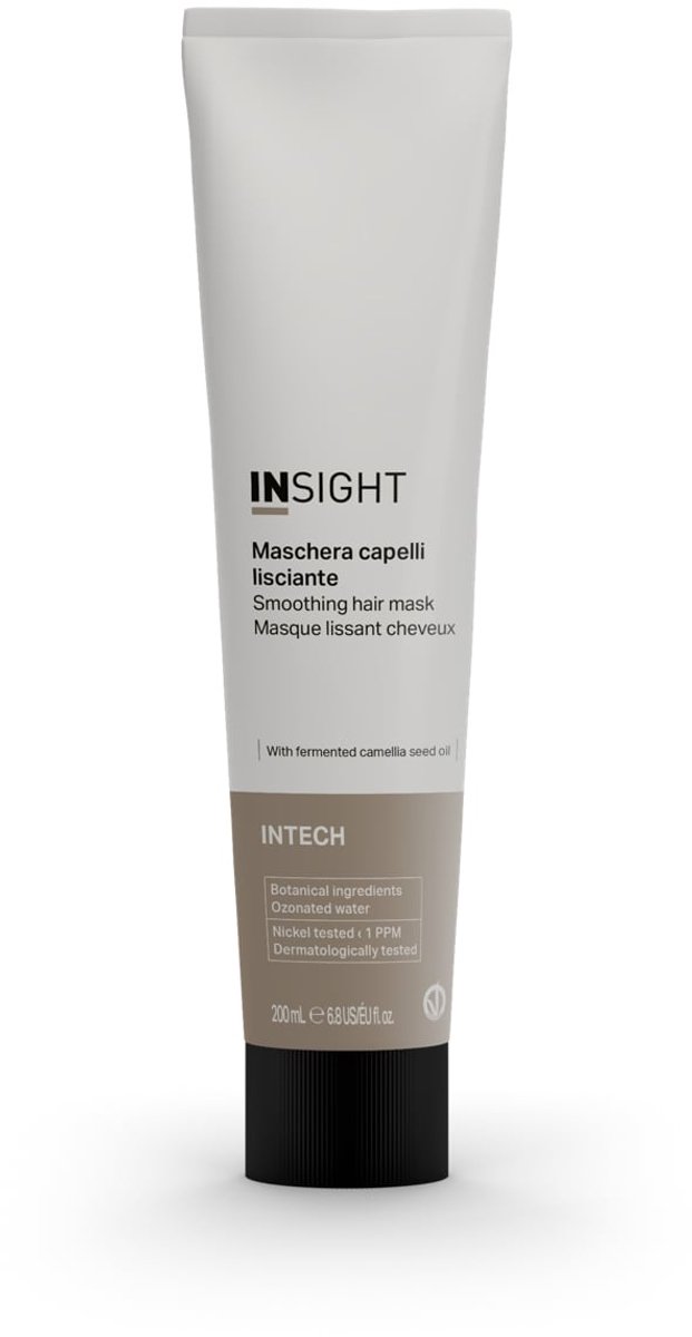 Insight Intech Smoothing Hair Mask - Haarmasker 200 ml - Gladmakende Verzorging - Anti-pluis - Intensieve Hydratatie - Met Kameliezaadolie En Amarantolie - Voor Langdurig Steil En Glanzend Haar