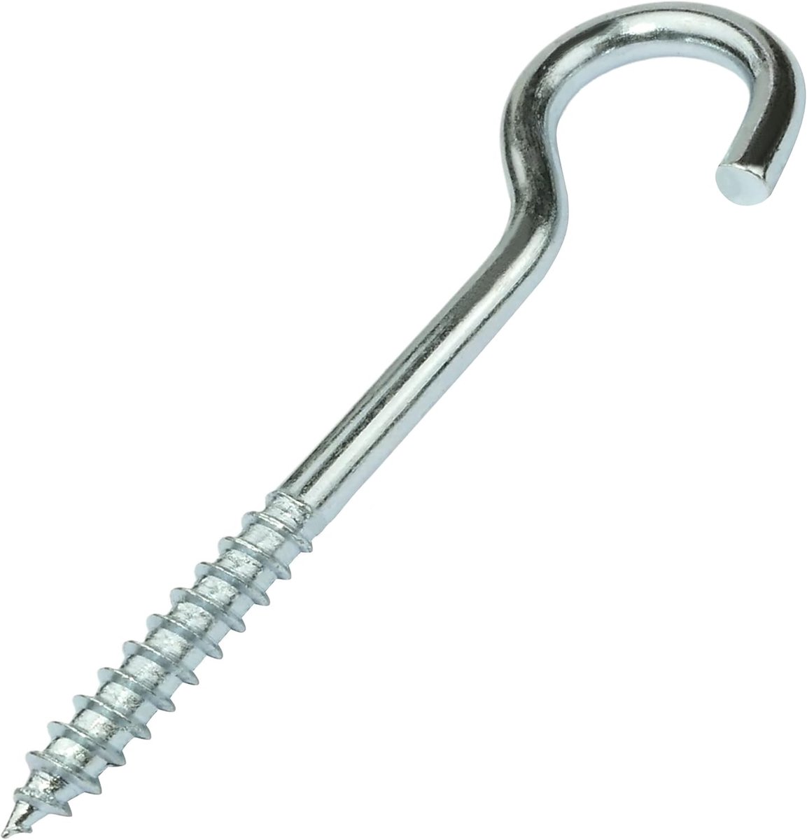 Haken om op te schroeven Ø4x40mm in C-vorm - open haak met zelftappende schroef - van verzinkt staal - kleur zilver
