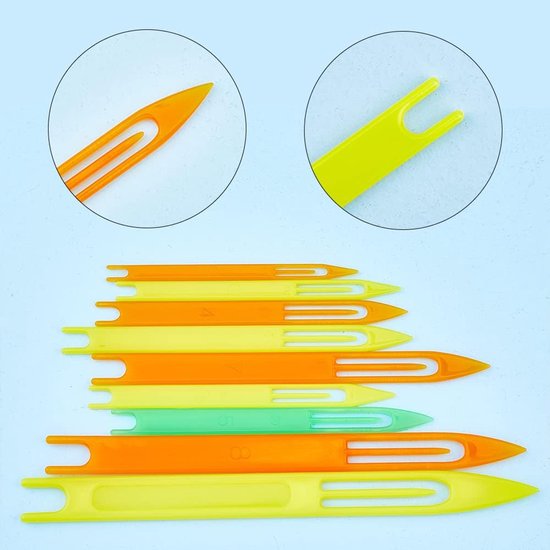 Visnetnaalden Reparatiesets Inclusief 9 stuks Plastic Visnetnaalden Shuttles 1 stuk Scherpe Staal 1 rol Transparant Vislijn Nylon Draad Reparatie Visnet Gereedschap — afbeelding 2